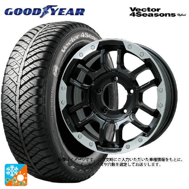 215/45R17 91H XL グッドイヤー ベクターフォーシーズンズ ハイブリッド ビックウェイ ビーラグナス エフアールディー マットブラック/ブラッククリア 17-7J 国産車用 オールシーズンタイヤホイール4本セット