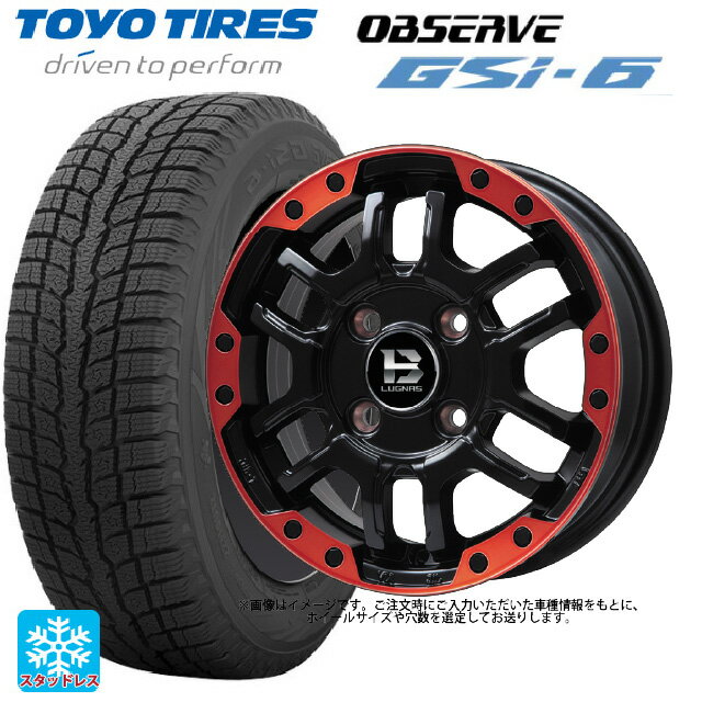 225/70R16 103Q トーヨー オブザーブ GSI-6 ビックウェイ ビーラグナス エフアールディー マットブラックリムレッド 16-6.5J 国産車用 スタッドレスタイヤホイール4本セット