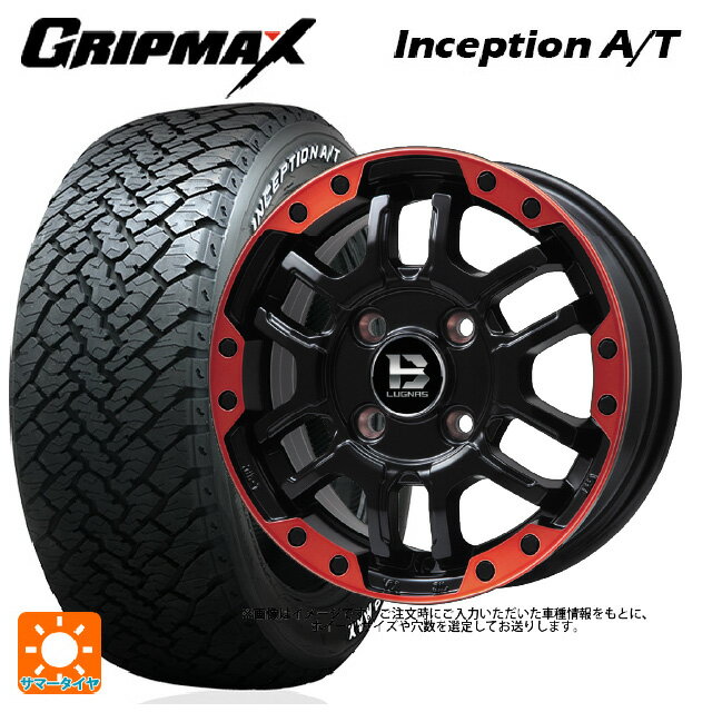 【6/22 20時〜 全品P5倍＆クーポン】215/65R16 98T グリップマックス インセプション A/T ホワイトレター ビックウェイ ビーラグナス エフアールディー マットブラックリムレッド 16-6.5J 国産車用 サマータイヤホイール4本セット