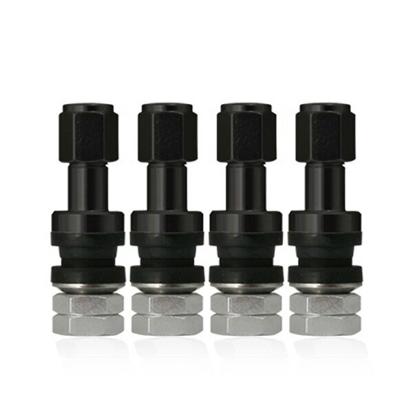 カラーバルブ　ブラック　1台分（4個）アルミ製軽量バルブで手軽にドレスアップ！valve