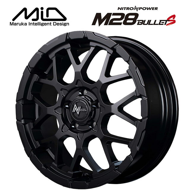 在庫有 エムアイディー ナイトロパワー M28バレットエス(訳あり) セミグロスブラック 18×7 +35 5/114.3 新品ホイール1本