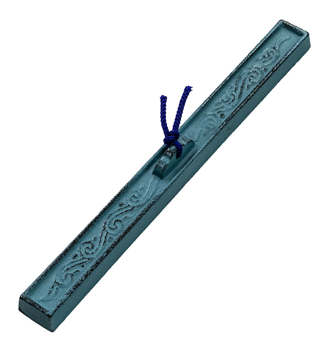 弘梅堂 書道 文鎮 ペーパーウエイト 唐草 青銅色 高岡鉄器 265g 214×20×20mm