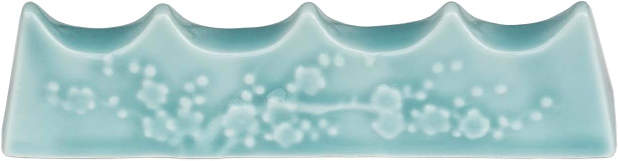 筆置き 梅彫 青磁 美濃焼