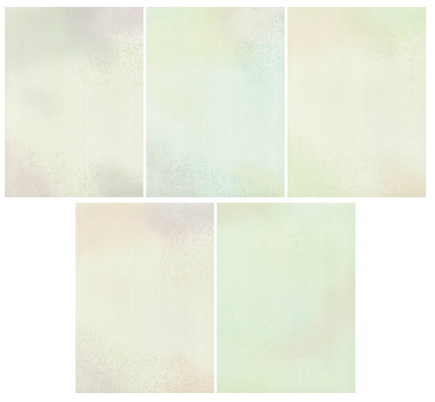 仮名料紙 厚口 かわせみ 半懐紙 50枚 （5柄・各10枚）