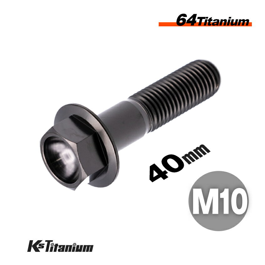 チタンボルト M10×40 P1.25 1本売り 64チタン フランジ M10 スレッド 25mm バイク レストア パーツ チタン カスタム ドレスアップ 旧車 レストア 修理 部品