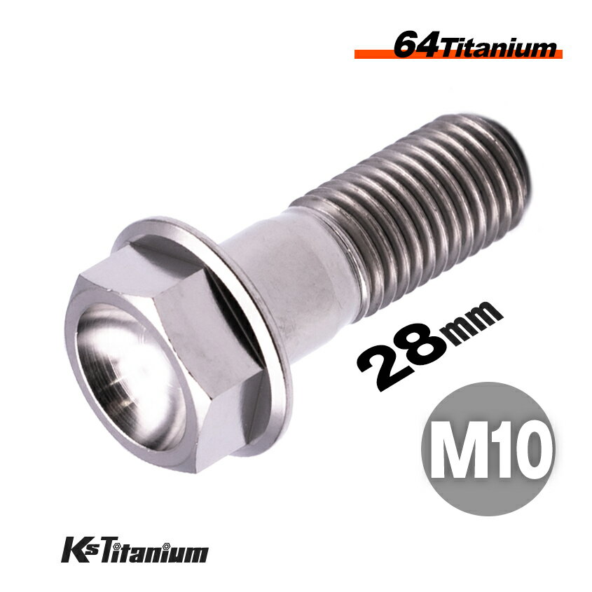 チタンボルト M10×28 P1.25 1本売り 64チタン ローヘッドフランジ M10 スレッド 18mm バイク レストア パーツ チタン カスタム ドレスアップ 旧車 レストア 修理 部品