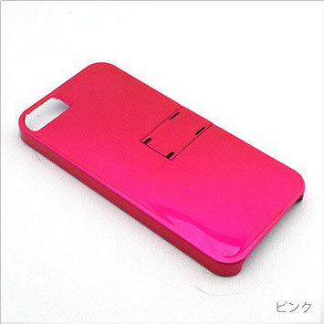 クリックポスト送料無料　[Air-J]　【iPhone5専用スタンド付光沢ハードケース/ピンク 】 AC-P5-SPK