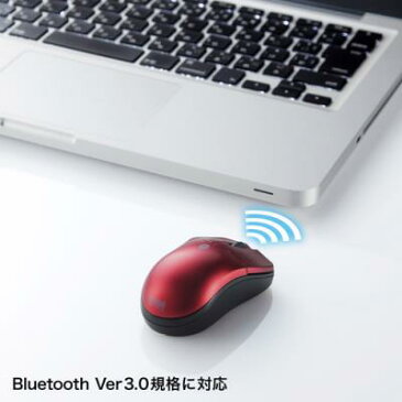 Bluetooth3.0 ブルーLEDマウス（レッド）　≪サンワサプライ≫　MA-BTBL27R 【離島 発送不可】