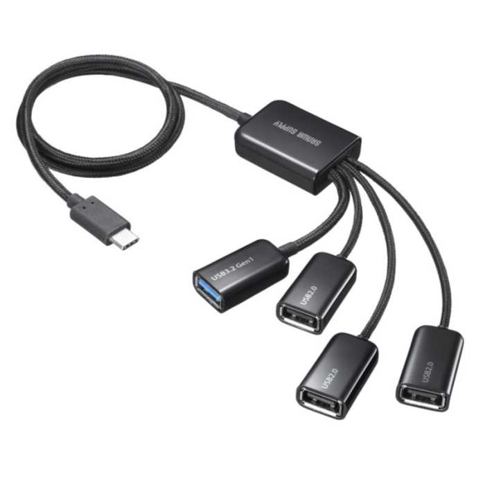 USB3.2 Gen1+USB2.0 Type-Cコンボハブ（4ポート）　≪サンワサプライ≫　USB-3TC436BK　【離島 発送不可】