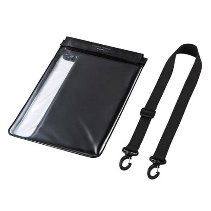 樂天商城 - タブレット防水防塵ケース（スタンド・ショルダーベルト付き・10.1インチ・ブラック）　≪サンワサプライ≫　PDA-TABWPST10BK 【離島 発送不可】