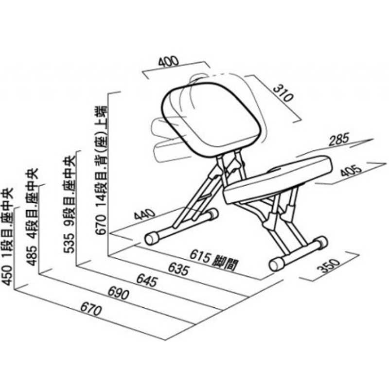 ≪ルネセイコウ≫　セブンポーズチェア・ホワイトフレーム/グレー　SPC-14W-GR　【送料無料】【北海道・沖縄・離島 発送不可】 2