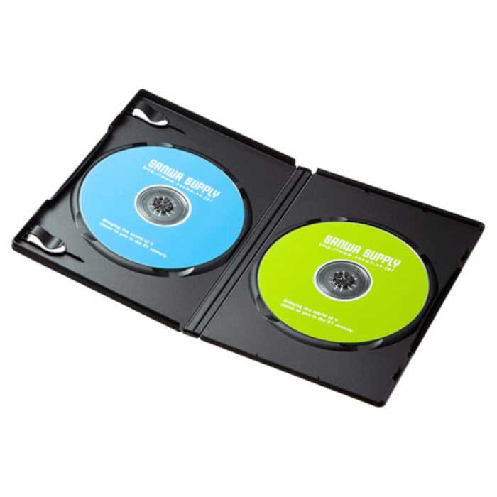 特長 ●一般的なセルDVDと同じ標準サイズ（厚さ14mm）の2枚収納DVDトールケースです。 ●100％バージンPP樹脂材を使用しており臭いが少なく耐久性も高い高品質なトールケースです。 ●手書き、またはインクジェット印刷ができる表紙インデックスカードを付属しています。 ●ワンプッシュで簡単にメディアが取り出せます。 ●インデックスカード（表紙）、ブックレットの収納が可能なので破損したセルDVDや中古DVDの交換用ケースとしても最適です。 ●軽くて割れにくいPP樹脂製です。 仕様 ●サイズ：W136×D14×H191mm ●重量：64g ●材質：PP ●ディスク収納数：2枚 ●入数：3枚セット ●セット内容：本体、インデックスカード×3枚 ※付属のインデックスカードは簡易タイプです。インクジェットプリンターでの印刷はできますが裏写りやにじみなどが発生することがあります。よりキレイに印刷したい場合は別売のサンワサプライ製DVDトールケースカード（JP-DVD6N）をご購入ください。 対応機種 ●対応メディア：Blu-ray、DVD、CD