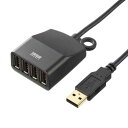 延長用4ポートUSB2.0ハブ(ブラック)　≪サンワサプライ≫　USB-HEX415BKN　【送料無料】【離島 発送不可】