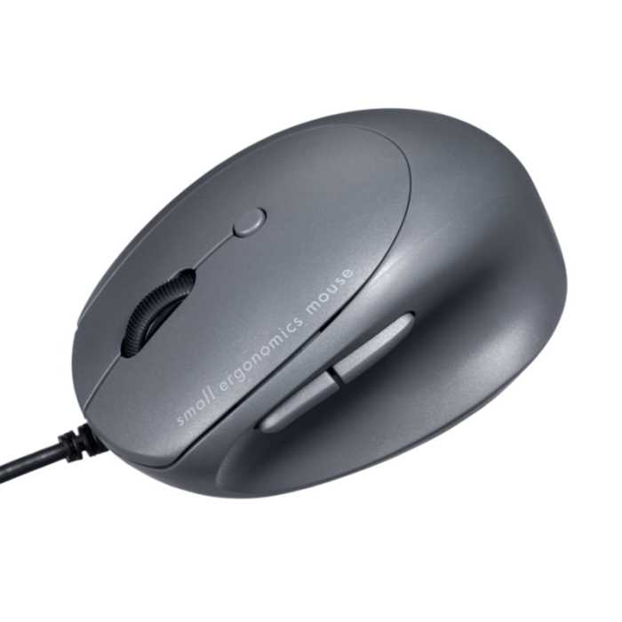 静音小型有線エルゴノミクスマウス（5ボタン）　≪サンワサプライ≫　MA-EYBS522BK 