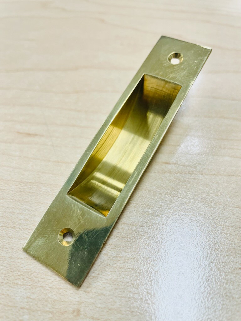 ACE　杉田エース　真鍮　チリ出し引手　磨き　金色　75mm【廃盤品在庫処分品】【メール便可】【店舗受渡可能】