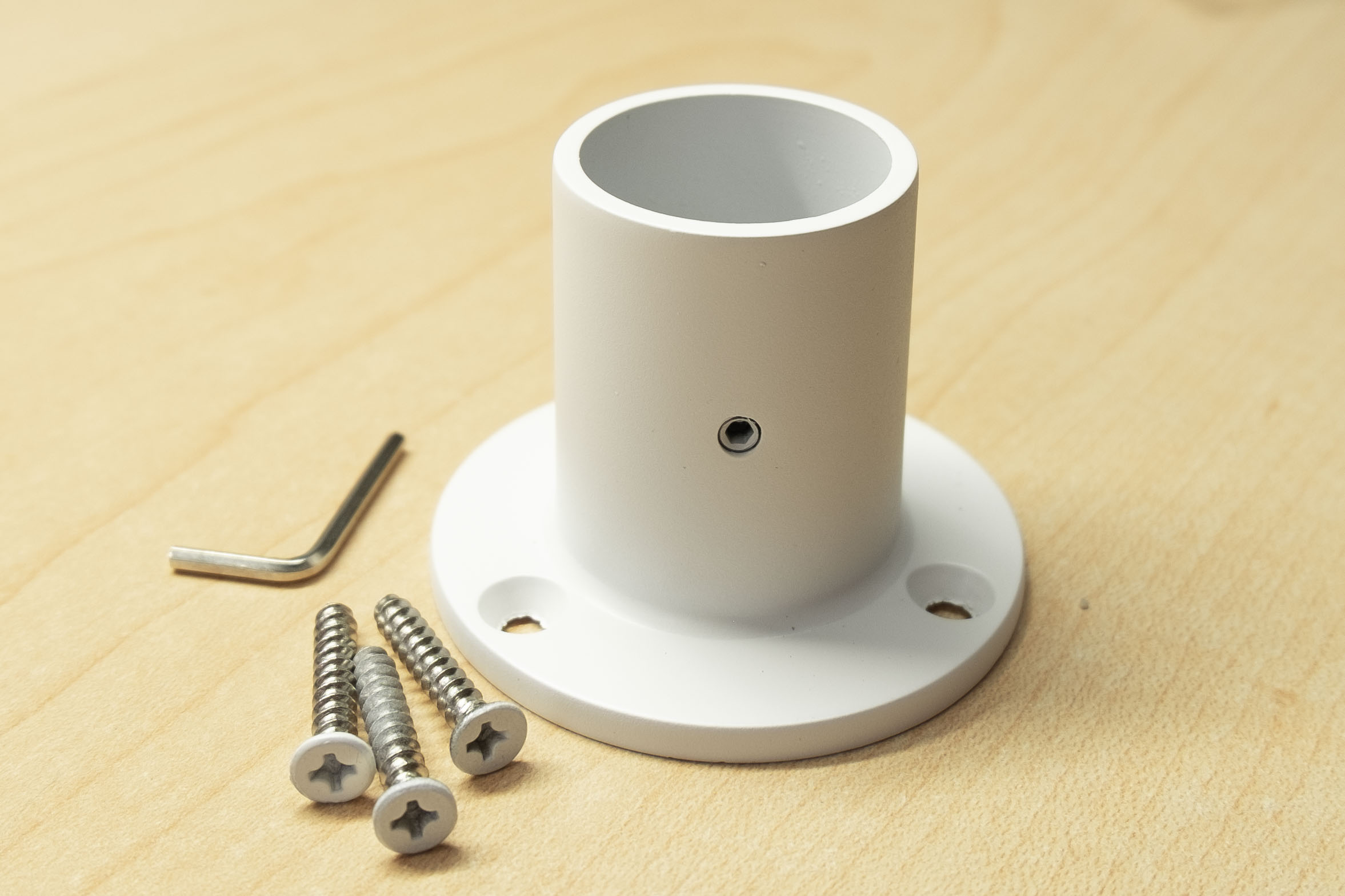 パイプ継手　長ソケット【止ネジ付】　白　焼付塗装　32mm《H-06-18》【即日発送】【店頭受渡可】