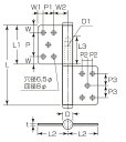 ステンレス製　KJ旗丁番（両面皿　左右兼用）公団住宅　127mm　S-515《H-04-19》丸喜MK＜即日発送＞ 2