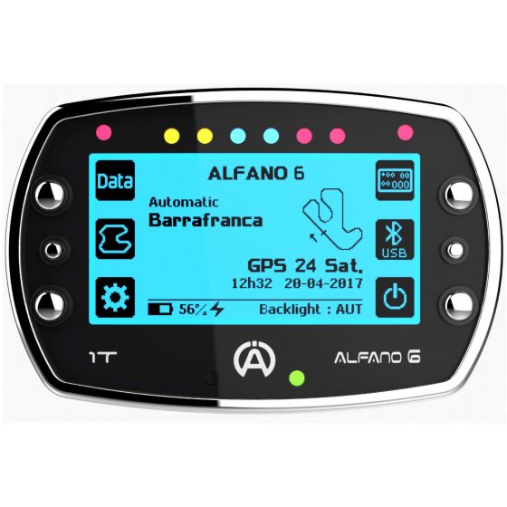 Alfano アルファノ 6 1T GPSカートラップタイマー/データロガー-1つの温度入力