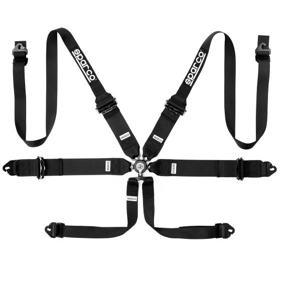 Sparco スパルコ プロレーサー6ポイントアロイFHRハーネス 【 サーキット レース シートベルト 内装パ..