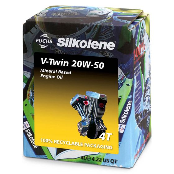 本国生産品 Silkolene v-twin.|Type:Mineral|Oil Viscosity:20W50 【 バイク 2輪 オートバイ エンジン..