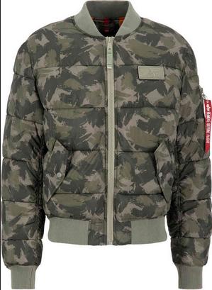 Alpha Industries アルファインダストリーズ MA-1 Puffer Camo Bomber ジャケット カラー:グリーン