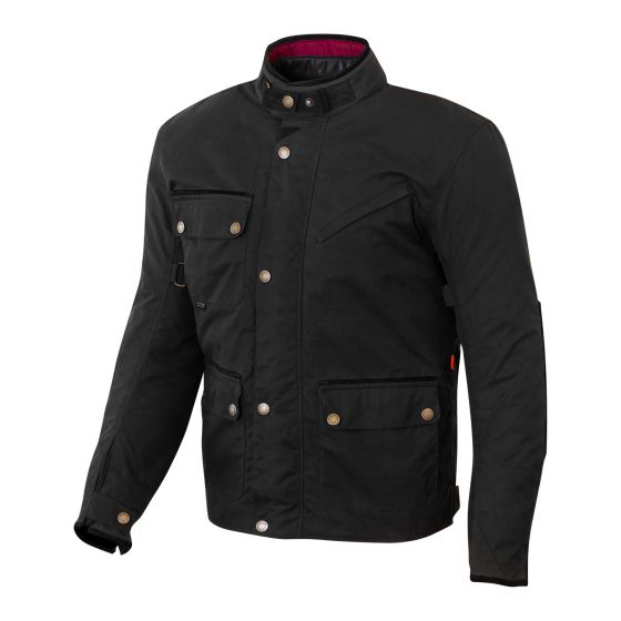 Merlin マーリン Expedition Wax Textile Motorcycle Jacket Colour Black 【 バイク 2輪 ジャケット かっこいい お洒落 モーターサイクル オートバイ テキスタイル 】