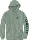 Carhartt カーハート Loose Fit Midweight Shamrock パーカー カラー:ライトグリーン/ダークグリーン