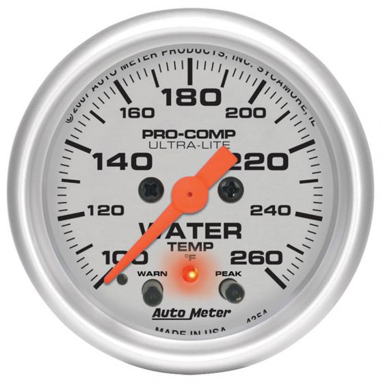 Auto Meter オートメーター 水温Pro Comp Ultraliteゲージ - 100-260F 【 データ 計測器 ドライバー 補助 モータースポーツ 車 4輪 サーキット ケーブル 】