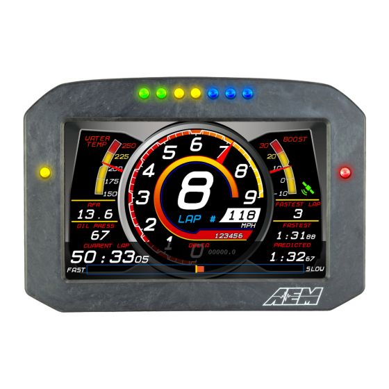 AEM Electronics CD-7 カーボンフラットパネル デジタルダッシュディスプレイ データロギング機能付き 