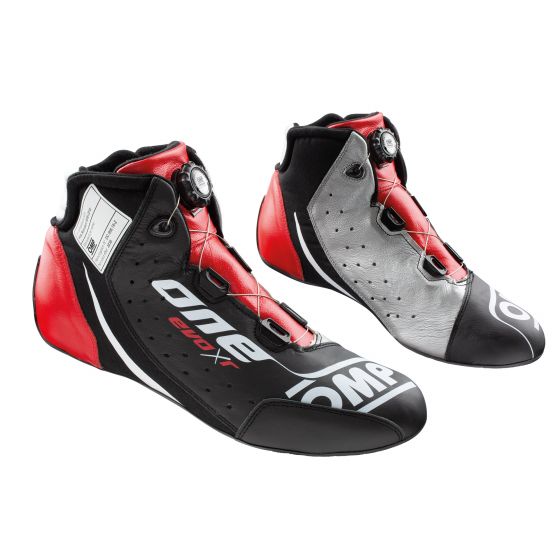 NEWモデル ☆ OMP オーエムピー One Evo XRレースシューズ ワンエボ Black/Silver/Red ブラック/シルバ..