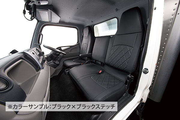 【働く車シリーズ　Clazzio StrongLeather Quilt Type】トラック・商用車バン専用シートカバー ★ トヨタ TOYOTA トヨエース ダブルキャブ【1台分】◆ 働く車シリーズ ストロングレザーキルトタイプ