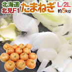 ”北海道 北見F1 たまねぎ” 秀品 約5kg 大玉L〜LLサイズ 玉葱【予約 8月末以降】 送料無料