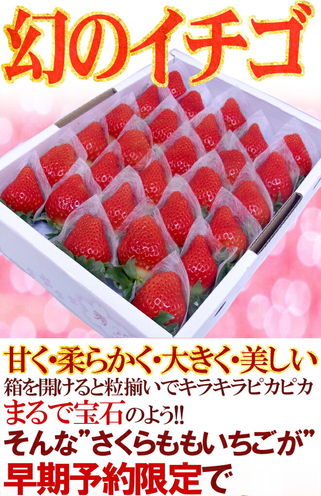 【送料無料】徳島県佐那河内産 ”さくらももいちご” 28粒 化粧箱【予約 12月〜4月】