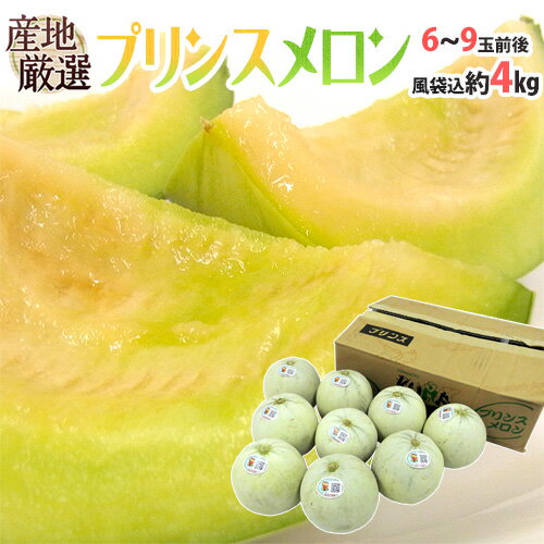 ”プリンスメロン” 秀/優品 6~9玉前後 風袋込約4kg 産地厳選【予約 5月以降】 送料無料