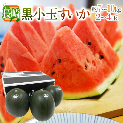 長崎県産 ”黒小玉スイカ” 秀品 2～4玉 約7～10kg【予約 7月以降】 送料無料のサムネイル