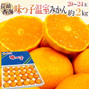 【送料無料】長崎県・西海産 ”温室 味っ子みかん” 20〜24玉 約2kg 化粧箱【予約 2月下旬以...