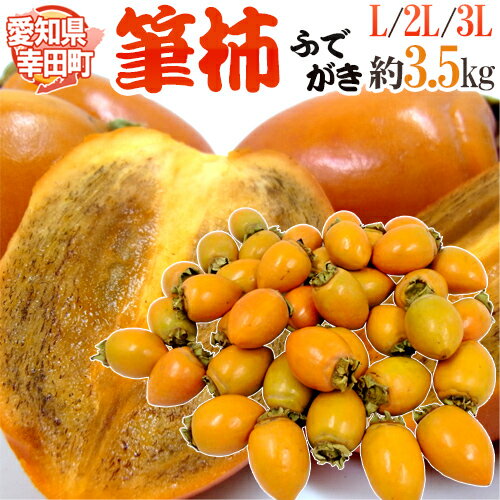 愛知県 幸田町 ”筆柿” 秀品 L〜3L 約3.5kg ふで柿【予約 9月下旬以降】 送料無料