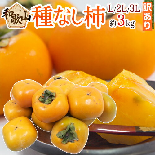 和歌山産 ”たねなし柿” 訳あり 12〜15玉前後 約3kg《2箱ご購入で1kgおまけ》【予約 10月以降】 送料無料のサムネイル