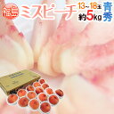 福島県産 ”ミスピーチ” 青秀品 13〜18玉 約5kg 産地箱 糖度10.5度以上【予約 7月下旬以降】 送料無料