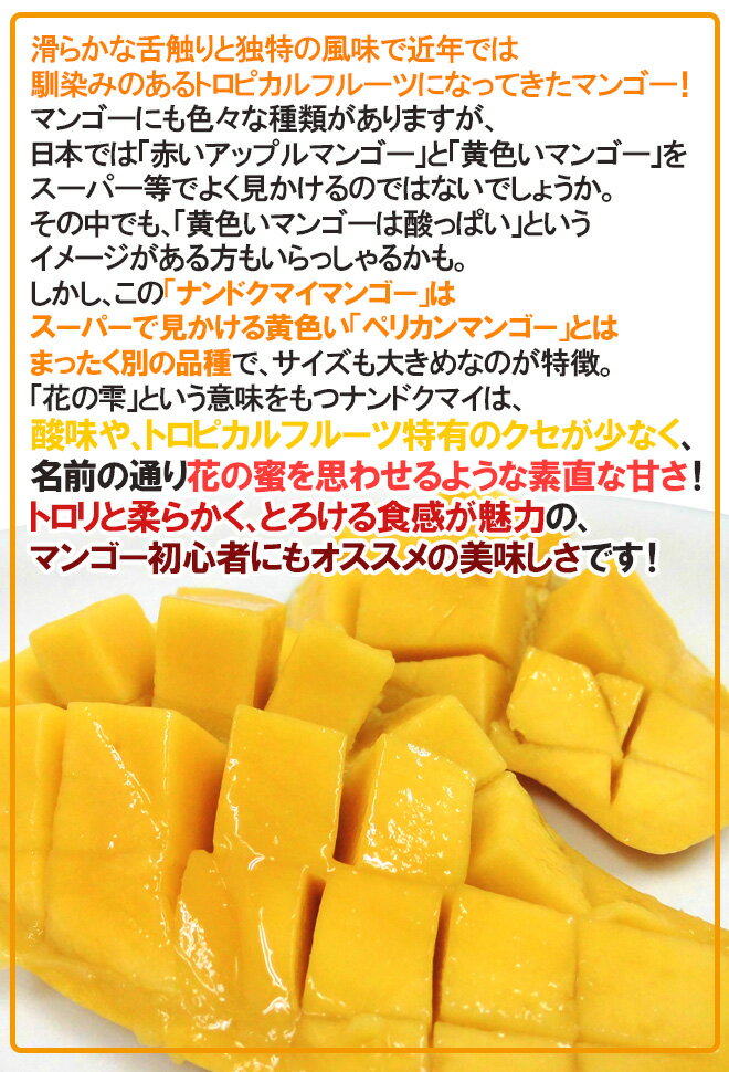【送料無料】タイ産”ナンドクマイマンゴー”6〜8玉約2kg前後航空便ゴールデンマンゴー【予約3月中旬以降】