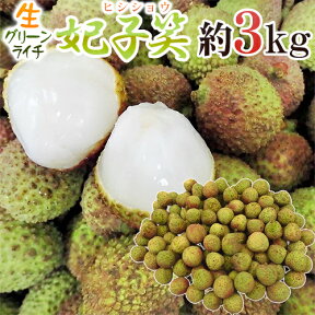 ”生グリーンライチ 妃子笑（ひししょう）” 約3kg 中国産 レイシ 茘枝【予約 5月下旬以降】 送料無料