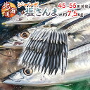 【9/15限定!全額ポイントバックの大チャンス】2025年新物!北海道産 ”ジャンボ塩さんま” 45〜55尾前後 約7.5kg サンマ 秋刀魚 【予約 入荷次第...