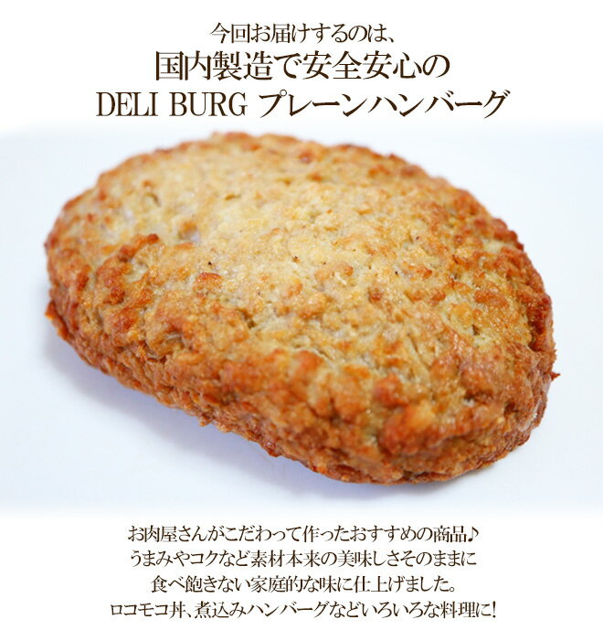 国内製造 ”DELI BURG プレーンハンバーグ” 約500g×3袋