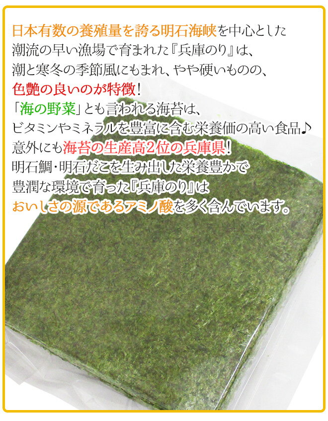 兵庫県 ”きずのり” 1袋（全形50枚）焼き海苔【ポスト投函送料無料】【予約 入荷次第発送】 2