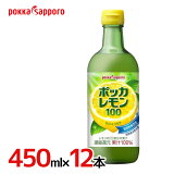 ポッカサッポロ ”ポッカレモン100” 450ml×12本（1ケース） 送料無料