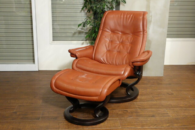 【家財宅急便 Dランク + Aランク】EKORNES エコーネス ロイヤルシリーズ ストレスレスチェア ラウンジ オットマン付【中古】