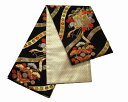 正絹七歳用袋帯 J0311-12 送料無料 少々難あり 黒地の祝い帯 七才用女児の帯 日本製 お仕立て(かがり)無料 七五三用の帯