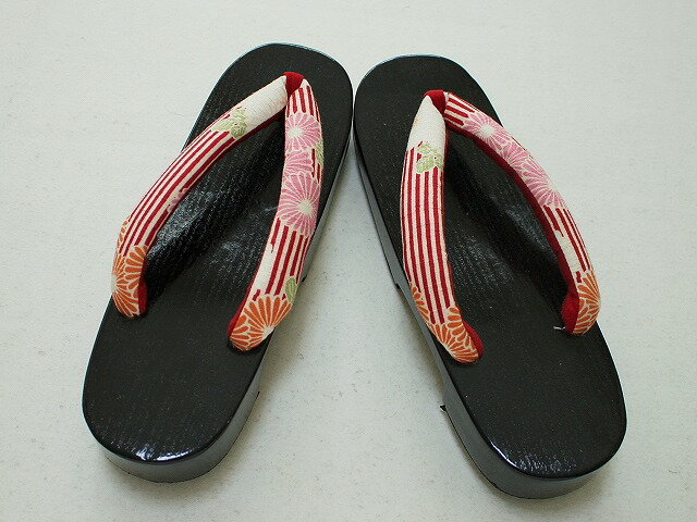 女性桐下駄 G4405-02 送料無料 日本製桐下駄 おしゃれな下駄 黒塗り下駄 LLサイズ