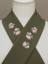 カラー半衿 縮緬調 洗える半衿 刺繍柄 送料無料 C343-30