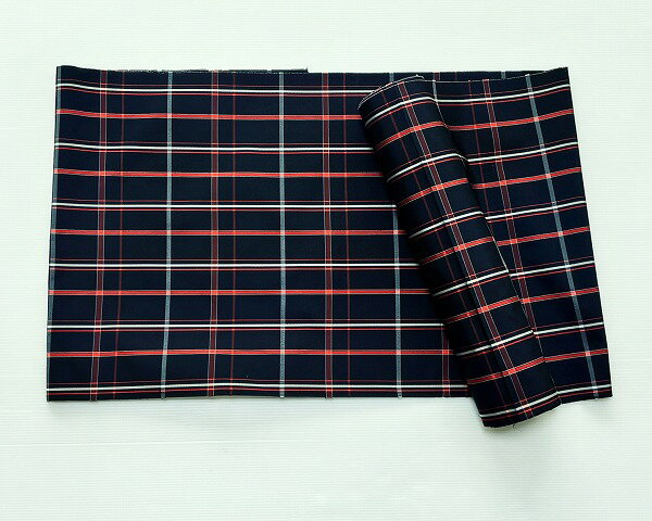 ポリエステル黄八着物AS M5645-02 送料無料 在庫処分・大特価 ポリエステルアンサンブル着尺 格子柄着尺 未仕立品の反物です